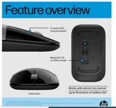 HP Z3700 758A9AA Bluetooth 2.4GHz 1600DPI Silver Wireless Optik Mouse thumbnail 2