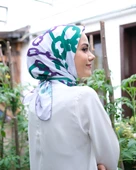 ZEN İPEK ZİNCİR DESEN  TWİLL EŞARP - 3