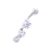 316L Çelik Yıldız Model Zirkon Taşlı Piercing  PRC-217 - 4