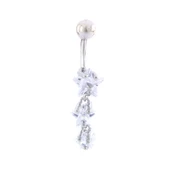 316L Çelik Yıldız Model Zirkon Taşlı Piercing  PRC-217 - 1