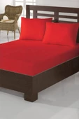 Perla Tek Kişilik Lastikli Çarşaf Takımı Kırmızı Siyah - 5