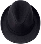 Çocuk Boy Siyah Kumaş Fötr Şapka Gösteri Şapkası 54 No thumbnail 2