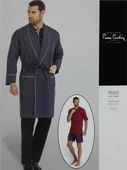 Pierre Cardin 5560 LACİVERT  Damatlık Ropteşambr 5 Li Pijama Set - 3