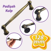 Padişah Kulp 128 mm Antik Sarı Mutfak Kulpu Çekmece Dolap Kapak Kulbu Metal Mobilya Dolabı Kulpları - 1