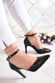 Erkan Saçmacı Liana Siyah Vegan Fileli Stiletto - 2