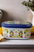 La Dolce Vita Sicilya Metal Orta Boy Oval Ekmeklik ve Ekmek Kutusu Beyaz No:11 - 3