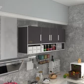 Kenzlife hazır mutfak konsta gri 060*150*32 mutfak banyo dolabı kapaklı raflı - 1