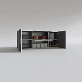 Kenzlife hazır mutfak lucida gri 060*150*32 mutfak banyo dolabı kapaklı raflı - 3