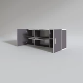 Kenzlife hazır mutfak lucida gri 060*150*32 mutfak banyo dolabı kapaklı raflı - 2