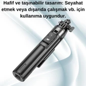 Polham 2in1 Kumandalı Selfie Çubuğu ve Tripod, Telefon, Fotoğraf Makinası İçin 140 Cm Tripod Selfie Çubuğu - 5