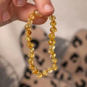 Lucky Life 925 Ayar Gumuss Bebek Damla Kehribar Bileklik - 2