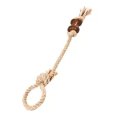 Zampa Çekiştirmeli Halat Kemikli Köpek Oyuncağı Kahverengi 52 cm - 1