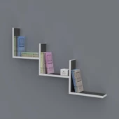 Kenzlife kitaplık günan 060*090*20 gri duvar rafı thumbnail 1