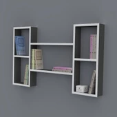 Kenzlife kitaplık gülsu 060*100*20 gri duvar rafı thumbnail 1