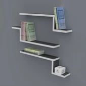 Kenzlife kitaplık mediha 015*060*20*3 gri duvar rafı thumbnail 1