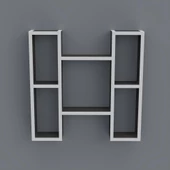 Kenzlife kitaplık melisa 060*060*20 gri duvar rafı - 2