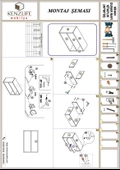Kenzlife kitaplık nihan 040*060*20 byz duvar rafı - 5