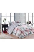 Merinos Comforter Seti Çift Kişilik Yorgan 3 Parça Elba Gri Kırmızı - 1