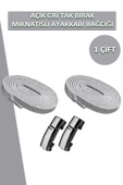 Elastik Akıllı Kilitli Bağcık Mıknatıslı Metal Tak Bırak Spor Ayakkabı Bağcığı 100 CM - 1