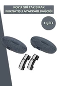 Elastik Akıllı Kilitli Bağcık Mıknatıslı Metal Tak Bırak Spor Ayakkabı Bağcığı 100 CM - 9