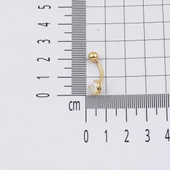 Kalp Tektaşlı Altın Göbek Piercing 14 Ayar - 5