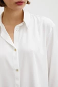 Viskon Saten Gömlek Beyaz thumbnail 3