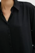 Viskon Saten Gömlek Siyah thumbnail 3
