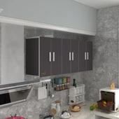 Kenzlife hazır mutfak nonus gri 060*150*32 mutfak banyo dolabı kapaklı raflı - 1