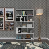 Kenzlife kitaplık firuze 150*090*20 gri duvar rafı - 1