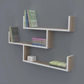 Kenzlife kitaplık gülin 055*080*20 crd duvar rafı - 1