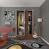 Kenzlife gardırop 4 kapılı 2 çekmeceli biberiye 182*100*42 cvz kapaklı gardolap dolap thumbnail 1