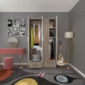 Kenzlife gardırop 4 kapılı 2 çekmeceli biberiye 182*100*42 crd kapaklı gardolap dolap thumbnail 1