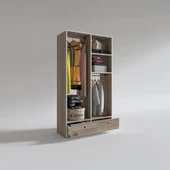 Kenzlife giysi dolabı 2 bölmeli 2 çekmeceli bedri 182*100*42 crd dolap kapaksız thumbnail 2