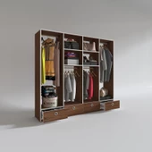 Kenzlife giysi dolabı 4 bölmeli 4 çekmeceli kamil 182*200*42 cvz dolap kapaksız thumbnail 2