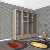 Kenzlife giysi dolabı 4 bölmeli 4 çekmeceli kamil 182*200*42 crd dolap kapaksız thumbnail 3