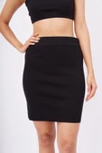 Peraluna EVA SKIRT Kadın Triko Mini Etek - Siyah - 4