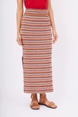 Peraluna FRIDA LONG SKIRT Çizgili Organik Pamuk Kadın Uzun Etek - Çok Renkli - 2