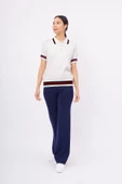 Styleboom X Peraluna LIZA BLOUSE Polo Yaka Kadın Triko Bluz - Ekru - 6