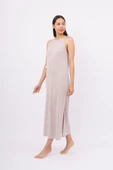 Peraluna LISA DRESS Ajurlu Kadın Uzun Plaj Elbisesi - Taş - 6