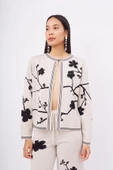 Peraluna LADY SAKURA JACKET Jakarlı Organik Pamuk Kadın Ceket - Bej - 6