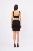 Peraluna EVA SKIRT Kadın Triko Mini Etek - Siyah - 7