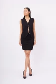 Peraluna EVA SKIRT Kadın Triko Mini Etek - Siyah - 5