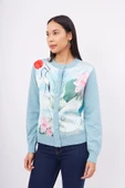 Peraluna MELINDA CARDIGAN Baskılı Organik Pamuk Kadın Hırka - Toz Mavi - 5