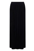 Peraluna MAXI SKIRT Maxi Boy Pileli Kadın Triko Etek - Siyah - 9