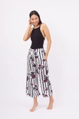 Peraluna STRIPE GARDEN TROUSER Baskılı Saten Kadın Pantolon - Çok Renkli - 5