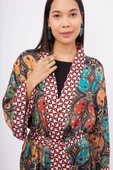 Peraluna LADYBUG SHORT KIMONO Baskılı Saten Kadın Kısa Kimono - Çok Renkli - 4