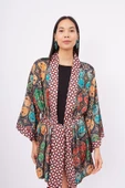 Peraluna LADYBUG SHORT KIMONO Baskılı Saten Kadın Kısa Kimono - Çok Renkli - 2