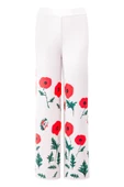 Peraluna POPPY TROUSER Gelincik Desen Organik Pamuk Kadın Pantolon - Ekru - 9
