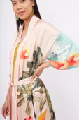 Peraluna SUMMER TIME LONG KIMONO Baskılı Saten Kadın Uzun Kimono - Çok Renkli - 5