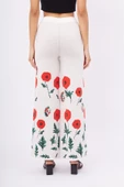 Peraluna POPPY TROUSER Gelincik Desen Organik Pamuk Kadın Pantolon - Ekru - 8